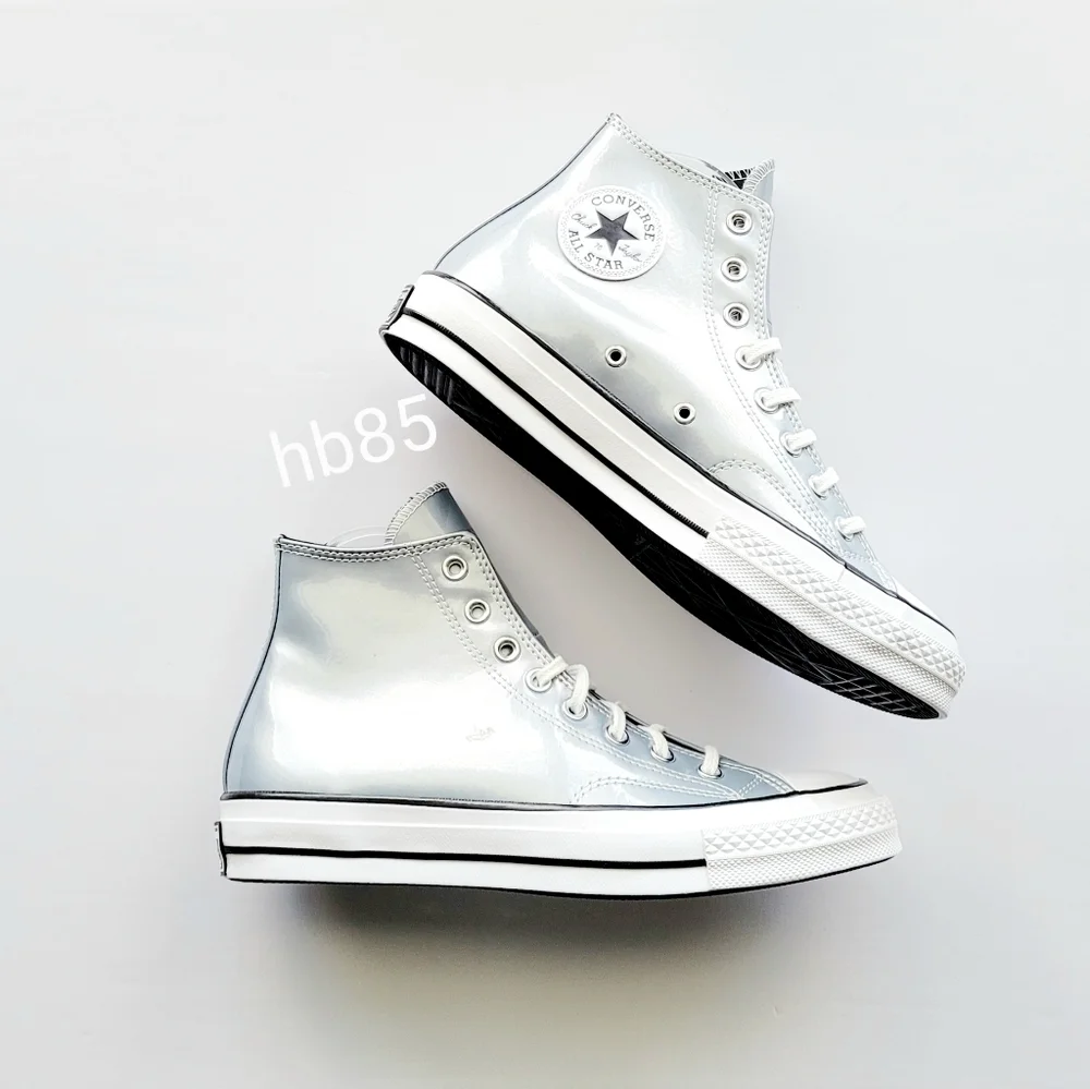 Converse Chuck 70 Hi Industrial Glam Silver Egret Black Women's 5.5 - Picture 1 of 6